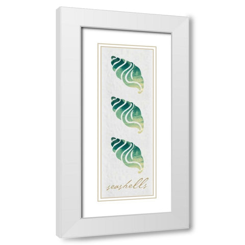 Seashells Panel White Modern Wood Framed Art Print with Double Matting by Hogan, Melody