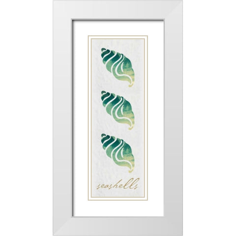 Seashells Panel White Modern Wood Framed Art Print with Double Matting by Hogan, Melody