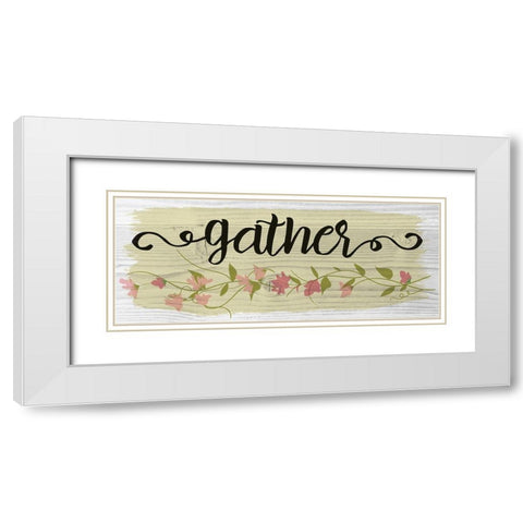 Curly Cue Gather Color 6 White Modern Wood Framed Art Print with Double Matting by Hogan, Melody