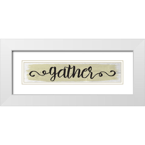 Curly Cue Color Signs 7 White Modern Wood Framed Art Print with Double Matting by Hogan, Melody