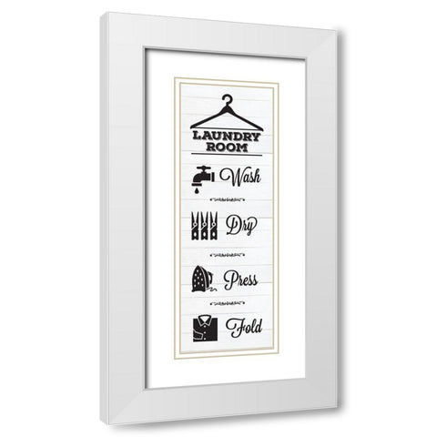 Laundry Shiplap 6 White Modern Wood Framed Art Print with Double Matting by Hogan, Melody