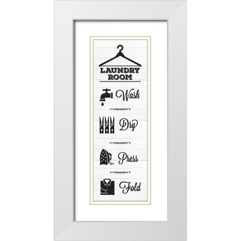 Laundry Shiplap 6 White Modern Wood Framed Art Print with Double Matting by Hogan, Melody