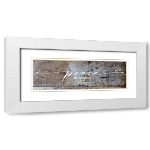 Peace Home White Modern Wood Framed Art Print with Double Matting by Hogan, Melody