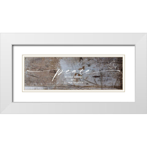 Peace Home White Modern Wood Framed Art Print with Double Matting by Hogan, Melody