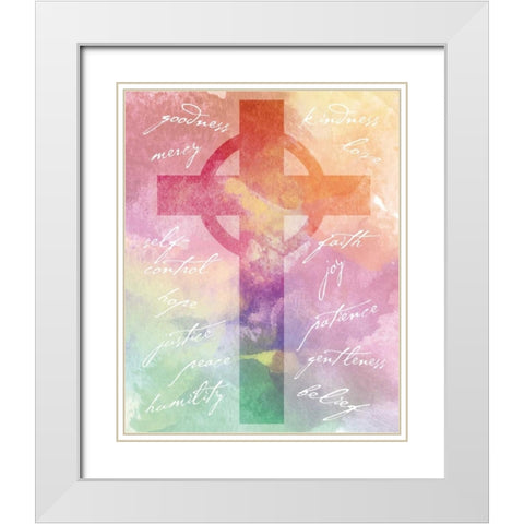 Watercolor Cross Words 2 White Modern Wood Framed Art Print with Double Matting by Hogan, Melody