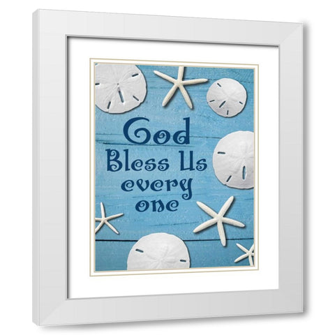 Coastal Christmas Sand Dollars 2 White Modern Wood Framed Art Print with Double Matting by Hogan, Melody