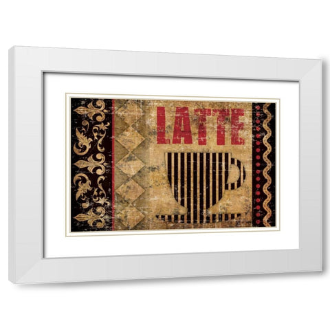 Latte Sipping 2 White Modern Wood Framed Art Print with Double Matting by Hogan, Melody