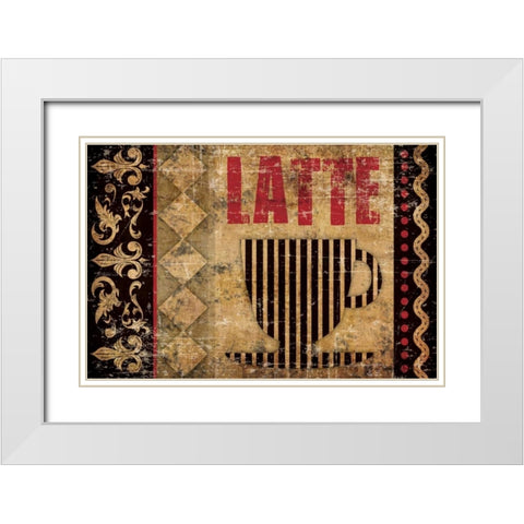 Latte Sipping 2 White Modern Wood Framed Art Print with Double Matting by Hogan, Melody