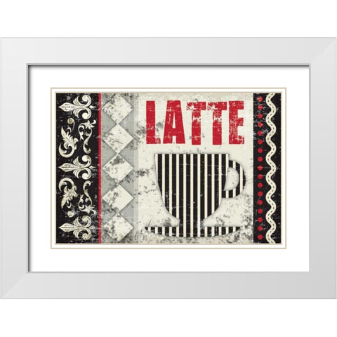 Latte Sipping 3 White Modern Wood Framed Art Print with Double Matting by Hogan, Melody