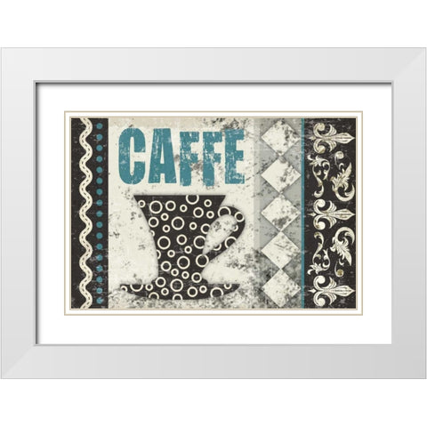Caffe Fabuloso White Modern Wood Framed Art Print with Double Matting by Hogan, Melody