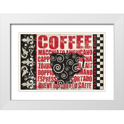 Caffeinated Expressions 1 White Modern Wood Framed Art Print with Double Matting by Hogan, Melody