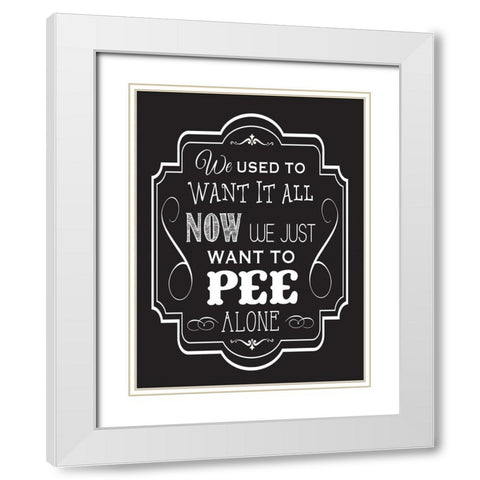 Bath Chalk 1 White Modern Wood Framed Art Print with Double Matting by Hogan, Melody