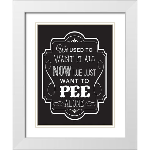 Bath Chalk 1 White Modern Wood Framed Art Print with Double Matting by Hogan, Melody
