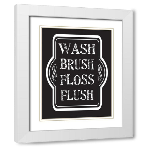 Bath Chalk 6 White Modern Wood Framed Art Print with Double Matting by Hogan, Melody