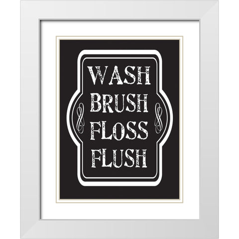 Bath Chalk 6 White Modern Wood Framed Art Print with Double Matting by Hogan, Melody