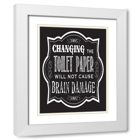 Bath Chalk 8 White Modern Wood Framed Art Print with Double Matting by Hogan, Melody