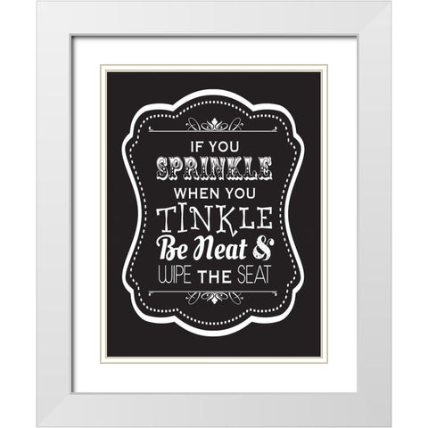Bath Chalk 9 White Modern Wood Framed Art Print with Double Matting by Hogan, Melody