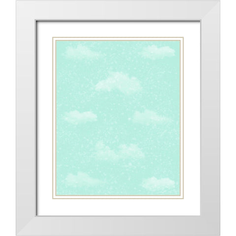 Unique Sparkle Clouds White Modern Wood Framed Art Print with Double Matting by Hogan, Melody