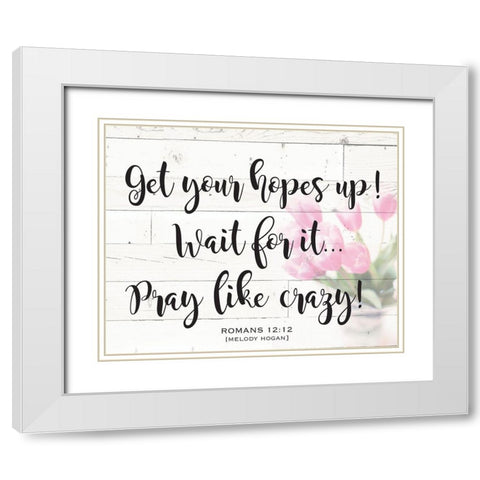 Romans 12:12 Shiplap 1 White Modern Wood Framed Art Print with Double Matting by Hogan, Melody