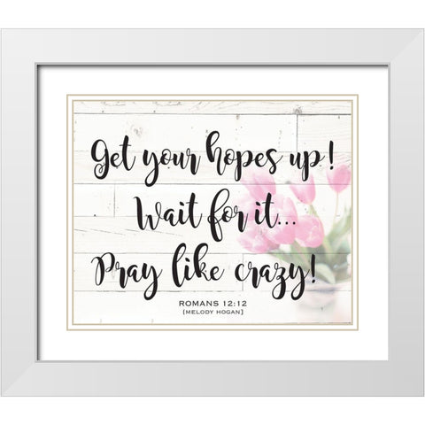 Romans 12:12 Shiplap 1 White Modern Wood Framed Art Print with Double Matting by Hogan, Melody