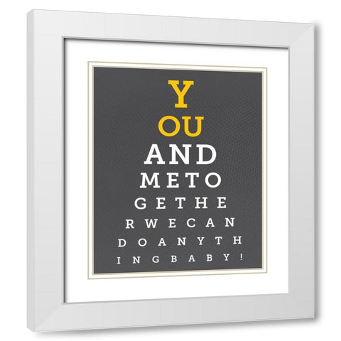 Colorful Eye Chart 6 White Modern Wood Framed Art Print with Double Matting by Hogan, Melody