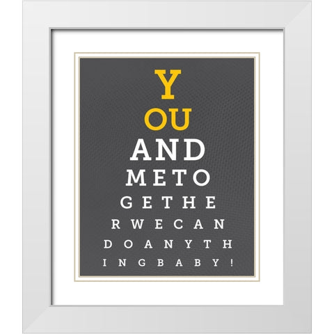 Colorful Eye Chart 6 White Modern Wood Framed Art Print with Double Matting by Hogan, Melody