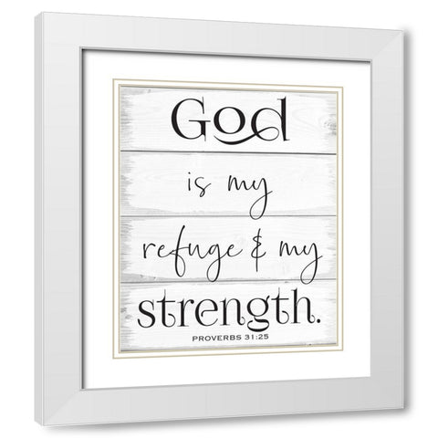 God Wood Panels 4 White Modern Wood Framed Art Print with Double Matting by Hogan, Melody