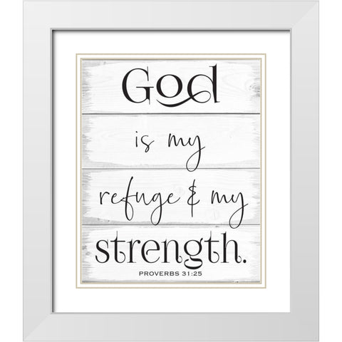 God Wood Panels 4 White Modern Wood Framed Art Print with Double Matting by Hogan, Melody
