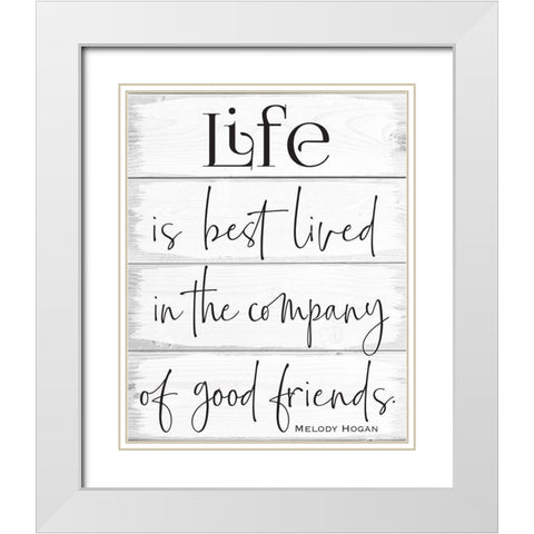 Life Wood Panels 4 White Modern Wood Framed Art Print with Double Matting by Hogan, Melody