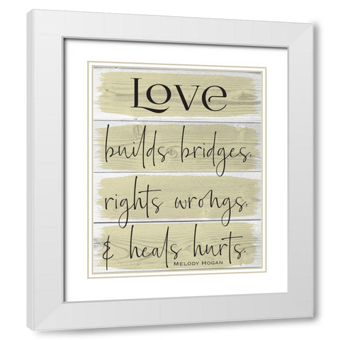 Life Wood Panels  Color 2 White Modern Wood Framed Art Print with Double Matting by Hogan, Melody