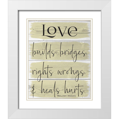 Life Wood Panels  Color 2 White Modern Wood Framed Art Print with Double Matting by Hogan, Melody