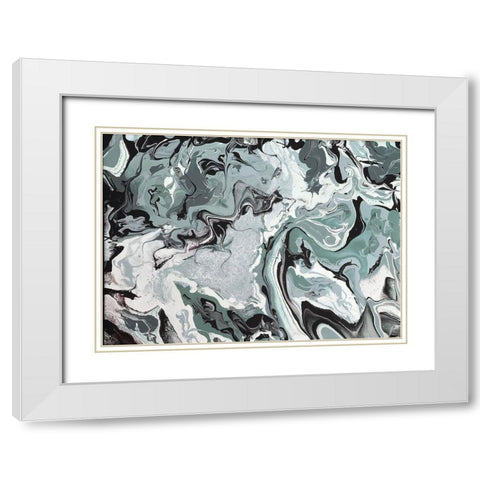 Abide Jade White Modern Wood Framed Art Print with Double Matting by Hogan, Melody