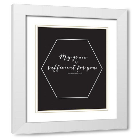 Gold Foil Sufficient White Modern Wood Framed Art Print with Double Matting by Hogan, Melody
