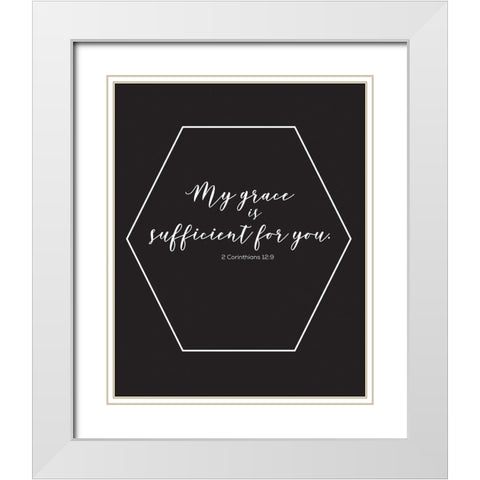 Gold Foil Sufficient White Modern Wood Framed Art Print with Double Matting by Hogan, Melody
