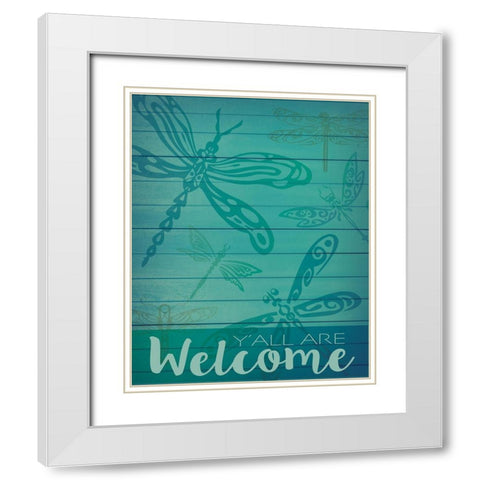 Welcome Summer Flag 1 White Modern Wood Framed Art Print with Double Matting by Hogan, Melody