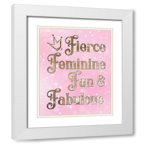 Princess Sparkle 2 White Modern Wood Framed Art Print with Double Matting by Hogan, Melody