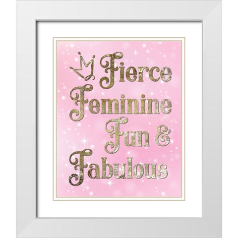 Princess Sparkle 2 White Modern Wood Framed Art Print with Double Matting by Hogan, Melody