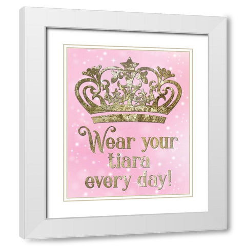 Princess Sparkle 3 White Modern Wood Framed Art Print with Double Matting by Hogan, Melody