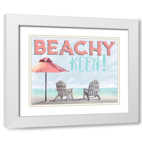 Beachy Keen White Modern Wood Framed Art Print with Double Matting by Hogan, Melody