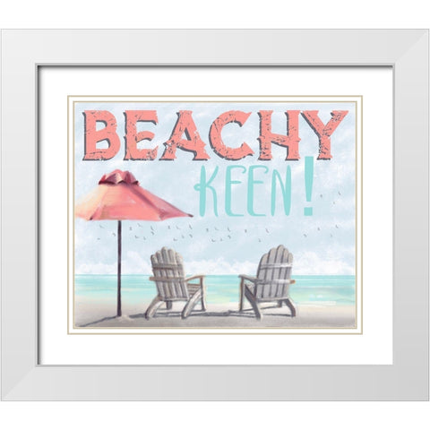 Beachy Keen White Modern Wood Framed Art Print with Double Matting by Hogan, Melody