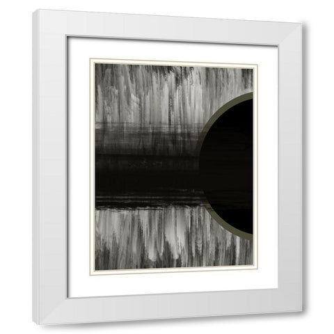 Neutral Abstract Black White Modern Wood Framed Art Print with Double Matting by Hogan, Melody