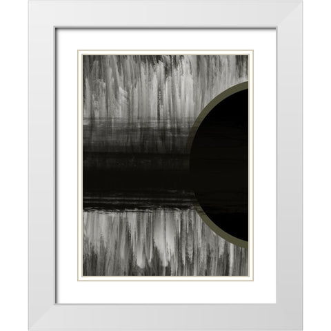 Neutral Abstract Black White Modern Wood Framed Art Print with Double Matting by Hogan, Melody