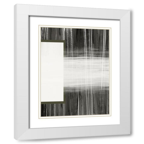 Neutral Abstract White White Modern Wood Framed Art Print with Double Matting by Hogan, Melody