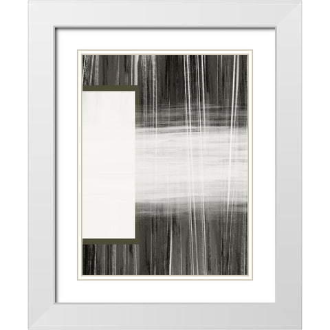 Neutral Abstract White White Modern Wood Framed Art Print with Double Matting by Hogan, Melody