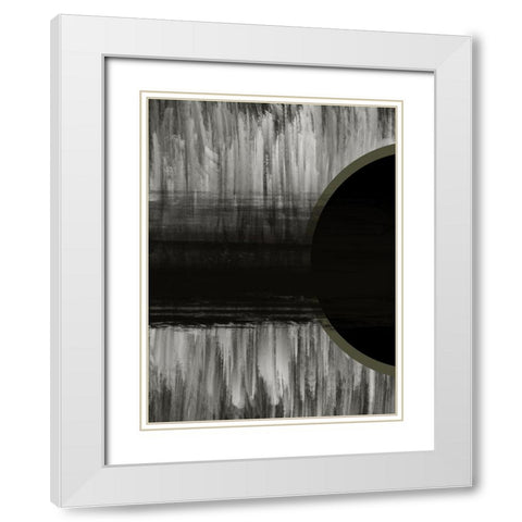 Neutral Abstract Black White Modern Wood Framed Art Print with Double Matting by Hogan, Melody