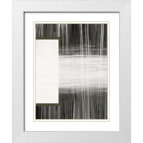 Neutral Abstract White White Modern Wood Framed Art Print with Double Matting by Hogan, Melody