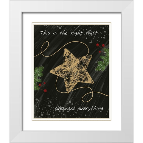 Christmas Night White Modern Wood Framed Art Print with Double Matting by Hogan, Melody