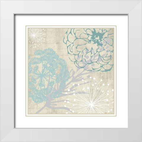 Transitional Floral Soft 3 White Modern Wood Framed Art Print with Double Matting by Hogan, Melody