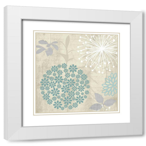 Transitional Floral Soft 4 White Modern Wood Framed Art Print with Double Matting by Hogan, Melody
