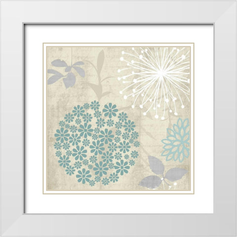 Transitional Floral Soft 4 White Modern Wood Framed Art Print with Double Matting by Hogan, Melody